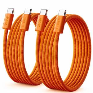 lot 2312 image: LISEN USB C to USB C Cable, 240W C to C Cable Fast Charging 6.6 FT, 2 Pack Type C Charger Fast Charging USBC to USBC Cable for iPhone 17 16 15 Pro Max iPad MacBook Neo Air Pro Samsung S26, Orange