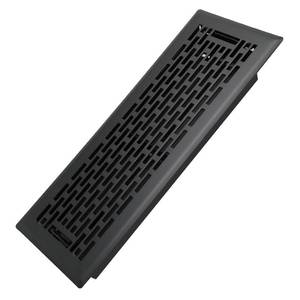 lot 2338 image: Howeall 4x12 Inches Heavy Duty Walkable Floor Register - Easy Adjust Air Supply Lever Decorative Floor Vent Covers - Boston Design Vent Covers for Home - Matte Black