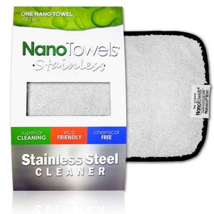 lot 2351 image: Nano Towels Stainless Steel Cleaner  The Amazing Chemical Free Stainless Steel Cleaning Reusable Wipe Cloth  Kid & Pet Safe  Grey 7x16 (1 pc)