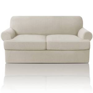 lot 7528 image: PrinceDeco T Cushion Loveseat Slipcover 3 Pieces Sofa Covers for T Cushion Sofa Stretch Slip Covers for 2 Cushion Couch with 2 Individual T Shape Seat Covers Width Up to 76, Island Fossi