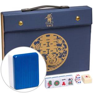 lot 7535 image: Yellow Mountain Imports YMI Bleau Royal Chinese Mahjong Set, Blue Case