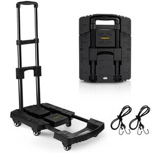 lot 7538 image: Voipvvii Folding Hand Truck 500lbs, Portable Heavy Duty Dolly Cart, 6 Wheels Collapsible Luggage Cart with 2 Elastic Ropes - Compact Trolley Cart for Easy Moving - Ideal Hand Cart for Travel and More