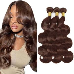 lot 8000 image: Brown Bundles Human Hair Brown Body Wave Bundles Human Hair 16 18 20 Inch 8A Grade Unprocessed Brazilian Virgin Hair Bundles
