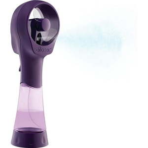 lot 8028 image: O2COOL 2pk 3.5 inch Elite Battery Powered handheld Misting Fan for Personal Cooling  Purple