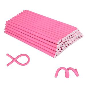 lot 8032 image: Royota Heatless Curling Rod, 9.45 Soft Skinny Small Flexi Rod for Overnight Tight Curls Twist Heat-Free 60-Piece Flexible Curling Roller for Women Girl Long and Short Hair (0.31 Diameter, Pink)