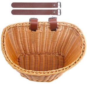 lot 8056 image: Bike Basket Waterproof Multi-Functional Front D-Shaped Storage Handlebar Bike Basket (Brown-Adults)