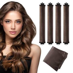 lot 8066 image: Seritant Heatless Curls Overnight with Satin Head Scarf, Velvet Hair Rollers for Blowout Look, No Heat Curling Rod for Long Thick Hair, Soft Sleep In Flexi Rods