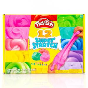 lot 8089 image: Play-Doh Super Stretch Slime for Kids, 12-Pack Variety, Popular Toys, Gifts and Party Favors