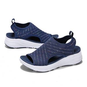lot 8447 image: GoodValue Womens Comfortable Orthopedic Sandals Arch Support Ladies Walking Sport Athletic Sandals Open Toe Slip On Plantar Fasciitis Platform Dress Sandal 2 Inches Heel