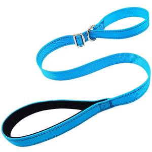 lot 8458 image: MayPaw 3FT Slip Lead Dog Training Leash, 1 Wide Nylon Reflective No Pull Lead with Soft Handle, Short Slip Leash for Large Medium Dogs Walking (3 FT x 1 in, Blue)