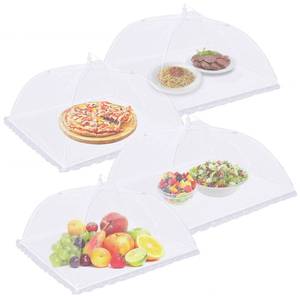lot 8463 image: 4 Pack Mesh Food Covers 17 inch, Large and Tall Food Covers, Pop-Up Mesh Food Covers Tent Umbrella for BBQs, Outdoors, Screen Tents, Parties Picnics, Fruit Cover