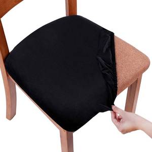 lot 8468 image: Smiry Velvet Seat Covers for Dining Room Chair Set of 4