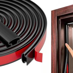 lot 8471 image: Black Rubber Weather Stripping Door Seal Strip, D Shape Door Weather Seal Strip, Self-Adhesive Soundproofing Frame Insulation Tape for Doors FrameWindow Seal,Blocks Cold Drafts Noise