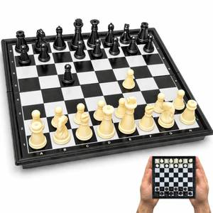 lot 8493 image: Travel Chess Set Magnetic Portable Folding Board - Small Mini Pocket Chess Set (X-Small  5.9 Inch)