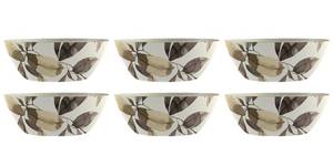 lot 9800 image: Abode Homewares Bali Leaves Merge Cereal Bowl - Brown - 7.1 - Set of 6