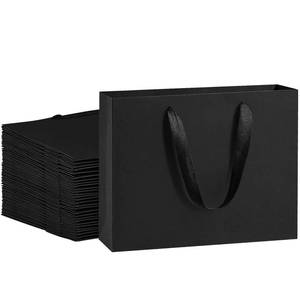 lot 9804 image: BagDream Gift Bags with Handles 10.6x3.1x8.3 Inch Small Black 25 Pack