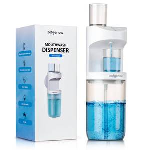 lot 9808 image: ZOFGENOW Automatic Mouthwash Dispenser for Bathroom,Bathroom Accessories 19.4 Fl Oz Dispensers with Magnetic Cups,Wall Mounted Dispenser,Suitable for All Age Groups,White