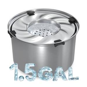 lot 9834 image: 5.6L1.5 Gallon Dog Water Bowl No Spill Stainless Steel No Spill Water Bowl for Dogs Large Capacity, Slow Water Feeder, No Splash Dog Water Bowls