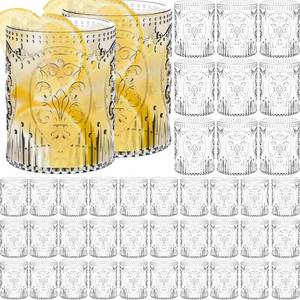 lot 9846 image: Qinyoung 48 Pack Vintage Plastic Wine Glasses 8.5oz,Clear