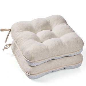 lot 9847 image: BETU Chair Cushions for Dining Chairs Set of 2,3.5 Thick Kitchen Table Chair Pads with Ties,Non Slip Backing and Covers, Seat Cushion for Dining Room,Bar,Patio Chairs,15.5X15.5X3.5,Beige