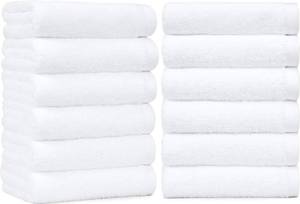 lot 9848 image: Amazon Basics Soft and Thick Cotton Hand Towels for Bath, Kitchen, Gym, 16 x 26 in, White, 12-Pack