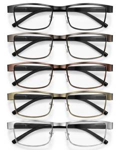 lot 9851 image: BLS 2.5 Businessman Rectangular Reading Glasses - Professional Durable Readers - Blue-Light Blocking Lenses