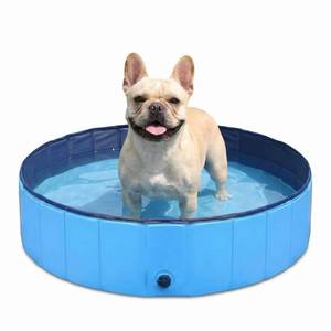 lot 9853 image: Dog Pool Foldable pet Pool Dog Swimming Pool pet Swimming Pool PVC Non-Slip for All Kinds of Pets (32x8in)