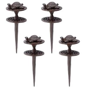 lot 9871 image: OwnMy 4PCS Cast Iron Garden Hose Guide Stakes Heavy Duty Hose Guide Spikes