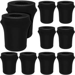 lot 9881 image: Tanlade 10 Pcs 32 Gallon Stretch Trash Can Spandex Cover Outdoor Waste Garbage Can Spandex Covers for Indoor Kitchen Outdoor Round Waste Container Bin, Without Trash Bin (Black)