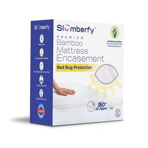 lot 9888 image: King Size Waterproof Bamboo Mattress Encasement, Zippered Bed Bug Protector