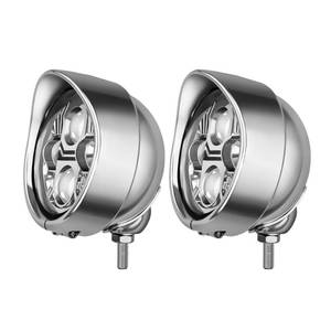 lot 9892 image: FATECIM 4.5 Motorcycle LED Fog Lights 4 12 inch Passing Lamps Driving Auxiliary Lights Spotlights  Housing Bucket with Visor for Harley Honda Kawasaki Suzuki Yamaha Cruiser Chopper Bobber Chrome