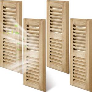 lot 9905 image: Landical 4 Pcs Red Oak Wood Floor Register Vent 4 x 10 Inch Drop in Vent Cover Wood Floor Register Surface Mount Vent, No Damper, Unfinished