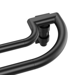 lot 9908 image: ENJOYBASICS 48-84 Double Curtain Rod for Blackout, Quick Release, Black