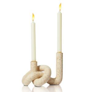 lot 10375 image: DN DECONATION Knot Shaped Taper Candle Holders, Boho Candlestick Holders