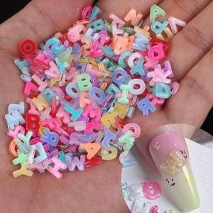 lot 10388 image: ROFIBUT Letter Nail Art Charms Random Candy Color Letter Resin Nail Rhinestones Kawaii Summer Flatback Alphabet Nail Gems with Glitter Design Nail Art Accessories for DIY Craft Nail Supplies 250Pcs