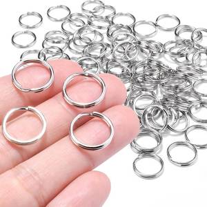 lot 10390 image: 100 PCS 58 Small Split Ring for Keychains, Double Loops Round Split Jump Rings Jewelry Making Metal Small Key Rings for Pet Collar Tag Luggage Tags DIY Craft Accessories