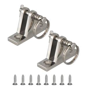 lot 10403 image: DNB Bimini Top Deck Hinges - 4 Packs Stainless Steel 316 with Ring and Removable Pin - Installation Screws Included