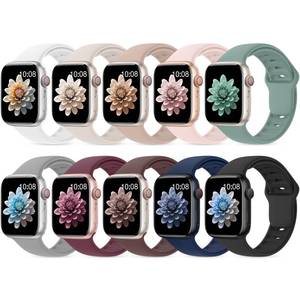 lot 10409 image: 10 Pack Silicone Sport Bands Compatible with Apple Watch Band Women Men