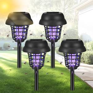 lot 10415 image: 2026 Solar Bug Zapper Outdoor Waterproof,4 Pack Mosquito Zapper Repellent Outdoor Patio,Auto OnOff Purple or White Light,Solar Powered Bug Zappers for Yard Garden Backyard Pathway