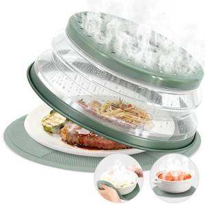 lot 10450 image: 2 in 1 Microwave Splatter Cover Food, Microwave Silicone Mat Place Holders for Multi-use, Silicone Trivet, Pot Holders, Drying, Baking, Utensils Rest for Kitchen Counter Mat