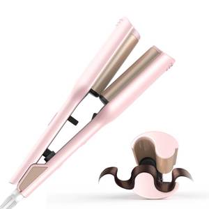 lot 10453 image: Waver Hair Tool,Mini Waver Curling Iron��Curling Iron Hair Crimper Waver��Ionic Deep Waver Curling Wand with Ceramic 2 Barrel for Women��Double Voltage, Easy to Use, Pink, 1.25 Inch