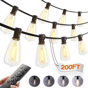 lot 11003 image: addlon 200(50FT4) Outdoor String Lights with Remote LED Edison Waterproof (Slight Use)
