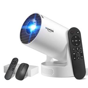 lot 11011 image: Mini Projector with WiFi 6 and Bluetooth 5.4 Support 4K 1080P Auto Keystone 180° Rotatable Projector Portable Compatibile with HDMITV StickMemory StickLaptop