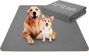 lot 11013 image: 1-Pack 72x72 Extra Large Reusable Dog Pad, Non-Slip Waterproof Washable Pet Pee Pad for Potty Training Whelping Box Crate Playpen, for Incontinent Dogs
