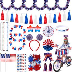 lot 11029 image: Simgoing 33 Pcs 4th of July Parade Bike Decoration Kit Patriotic Bike Favor