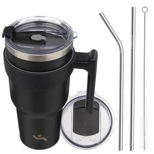 lot 11039 image: Konokyo 40 oz Tumbler with Handle and Straw, Insulated Travel Mug