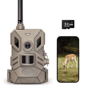 lot 11053 image: OUTDOOR EXPERT 4G Cellular Trail Camera with No Glow 940nmNight Vision,36MP Hunting Camera HD Video IP66 Waterproof Game Cam,90FT Flash Range Wildlife Monitor-New