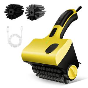 lot 11055 image: Electric Grill Brush with Liquid Box, Cordless Rechargeable Barbecue Grill Cleaner, 2-Speed, 360° Rotating Cleaning Brush with Replacement Bristles