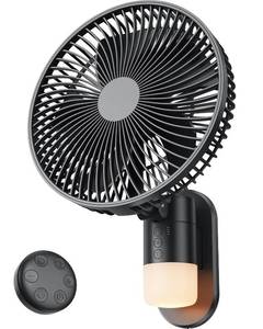lot 11061 image: ZEWOO 10 Inch Wall Mount Fan with Light and Remote Control �� 90° Oscillating RV Fan, 4 Speeds Quiet Motor, 180° Manual Tilt, Timer Setting for Bedroom, Dorm, Home Office, Small Spaces