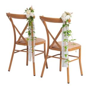 lot 11063 image: Meldel 10pcs Wedding Artificial Aisle Pew Flowers Chair Back Floral Decor